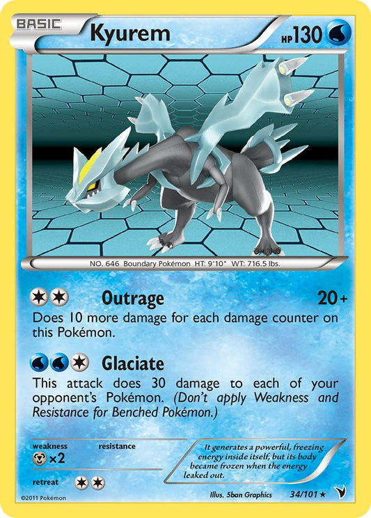 Kyurem | Noble Victories | Black & White | 34/101 | New Mint | Rare Holo