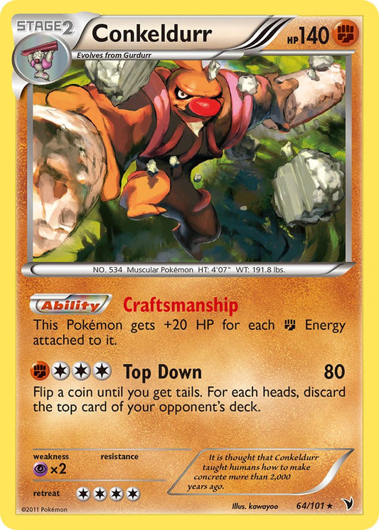 Conkeldurr | Noble Victories | Black & White | 64/101 | New Mint | Rare Holo