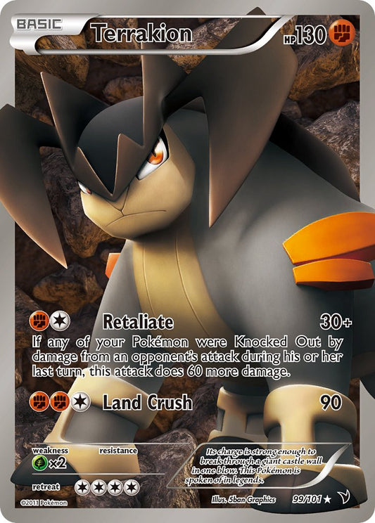 Terrakion | Noble Victories | Black & White | 99/101 | New Mint | Ultra Rare