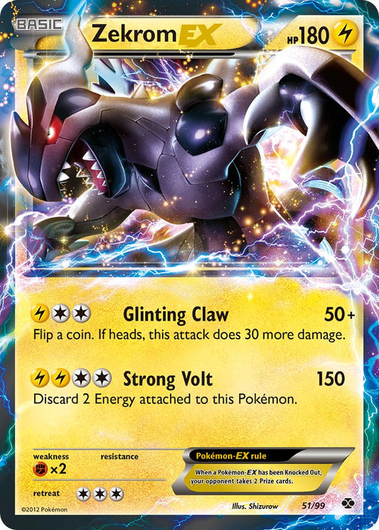 Zekrom EX | Next Destinies | Black & White | 51/99 | New Mint | Rare Holo EX