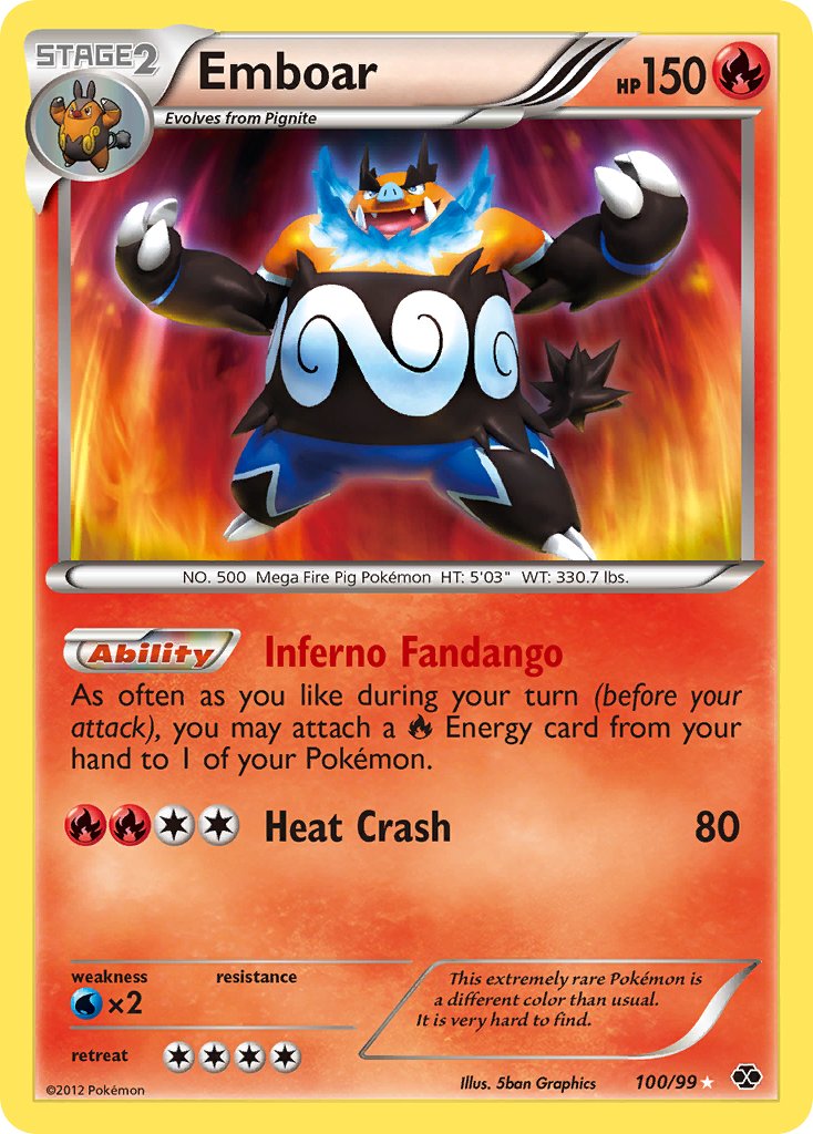 Emboar | Next Destinies | Black & White | 100/99 | New Mint | Rare Secret