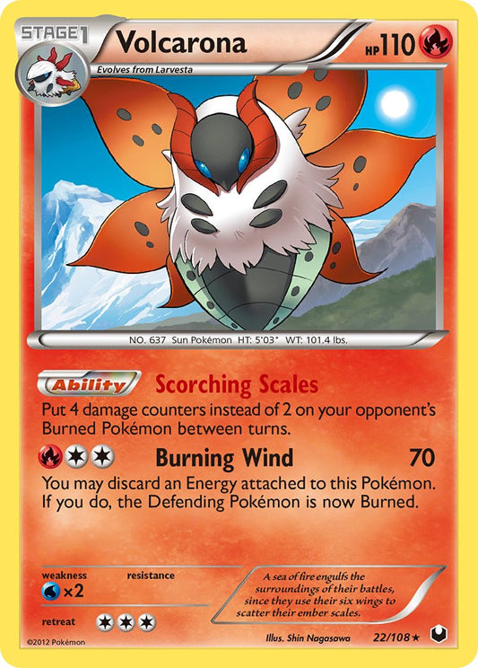 Volcarona | Dark Explorers | Black & White | 22/108 | New Mint | Rare Holo