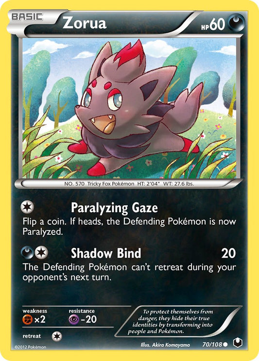 Zorua | Dark Explorers | Black & White | 70/108 | New Mint | Common