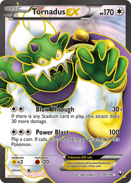 Tornadus EX | Dark Explorers | Black & White | 108/108 | New Mint | Ultra Rare