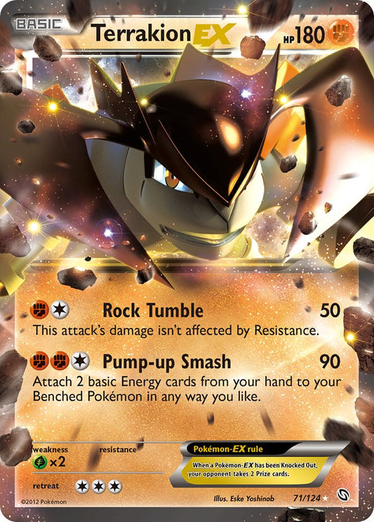 Terrakion EX | Dragons Exalted | Black & White | 71/124 | New Mint | Rare Holo EX