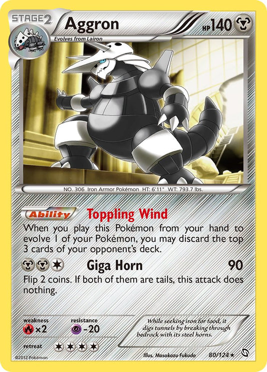 Aggron | Dragons Exalted | Black & White | 80/124 | New Mint | Rare Holo