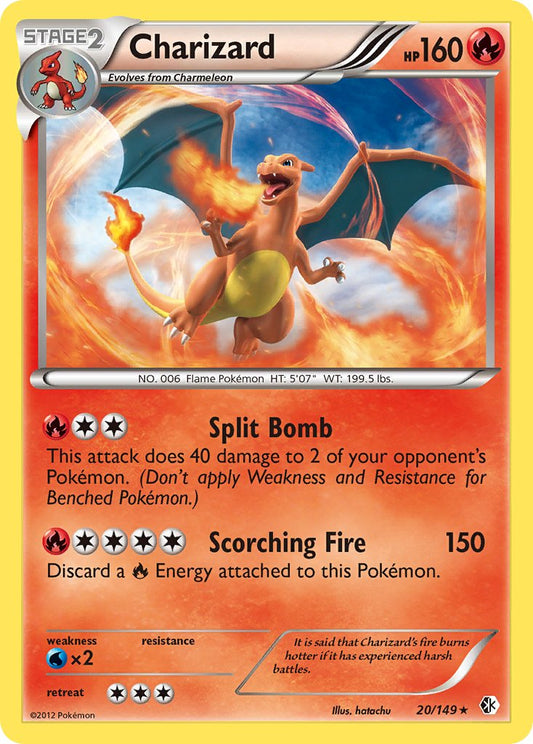 Charizard | Boundaries Crossed | Black & White | 20/149 | New Mint | Rare Holo