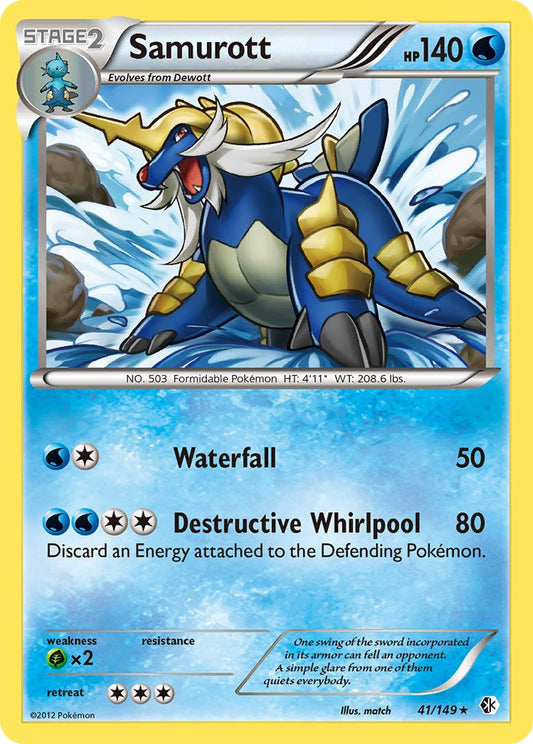 Samurott | Boundaries Crossed | Black & White | 41/149 | New Mint | Rare Holo