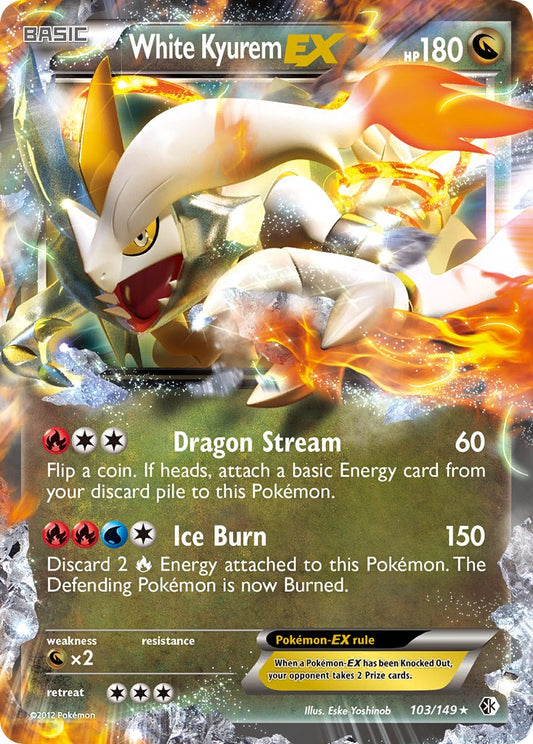 White Kyurem EX | Boundaries Crossed | Black & White | 103/149 | New Mint | Rare Holo EX