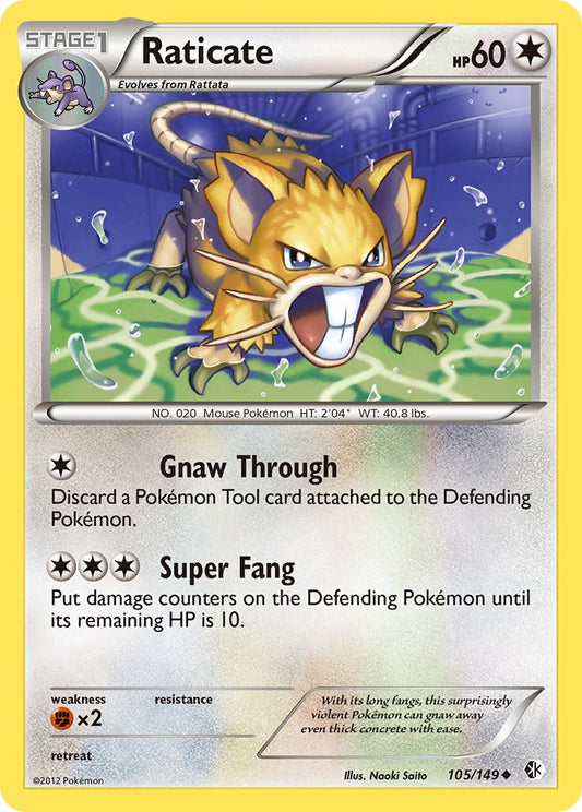 Raticate | Boundaries Crossed | Black & White | 105/149 | New Mint | Uncommon