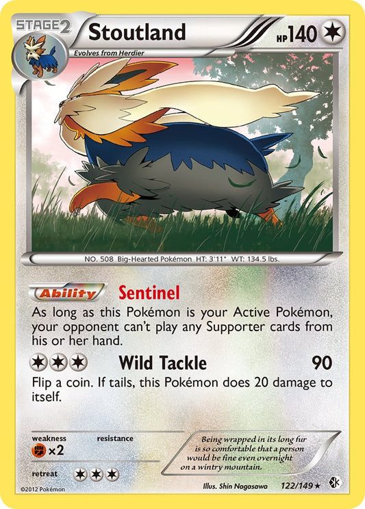 Stoutland | Boundaries Crossed | Black & White | 122/149 | New Mint | Rare Holo