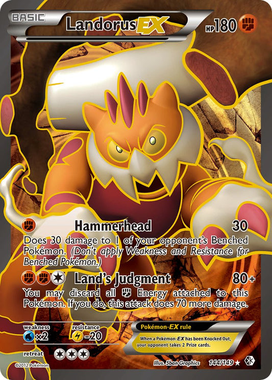 Landorus EX | Boundaries Crossed | Black & White | 144/149 | New Mint | Ultra Rare