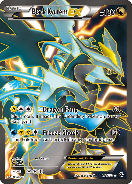 Black Kyurem EX | Boundaries Crossed | Black & White | 145/149 | New Mint | Ultra Rare