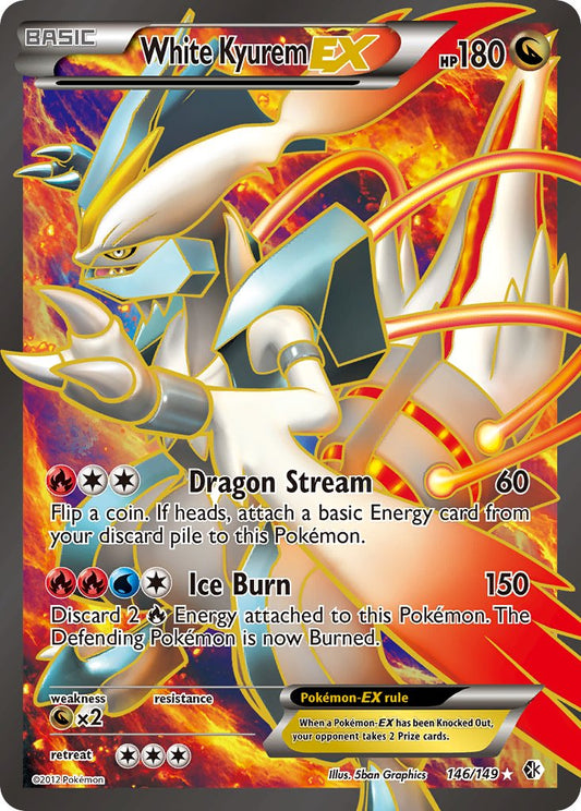 White Kyurem EX | Boundaries Crossed | Black & White | 146/149 | New Mint | Ultra Rare