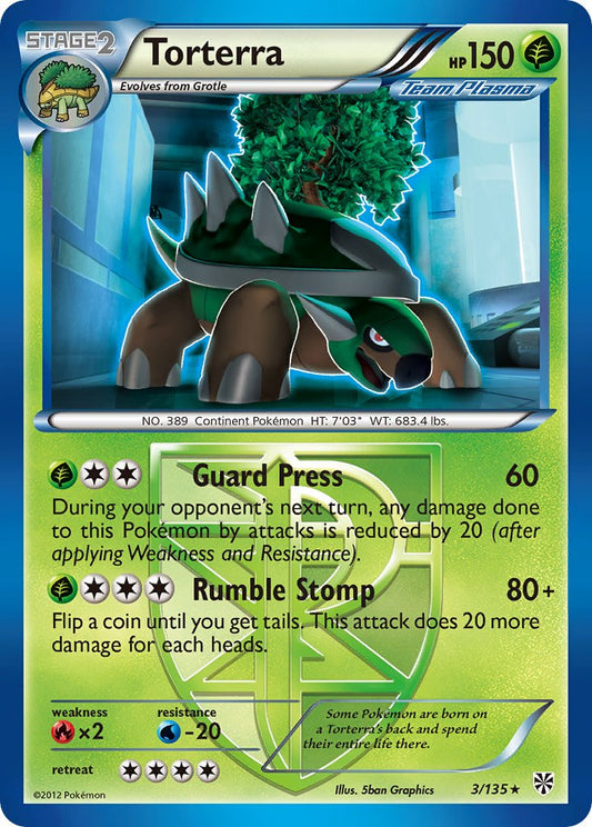Torterra | Plasma Storm | Black & White | 3/135 | New Mint | Rare