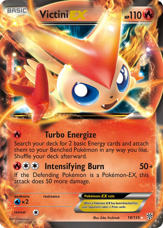 Victini EX | Plasma Storm | Black & White | 18/135 | New Mint | Rare Holo EX