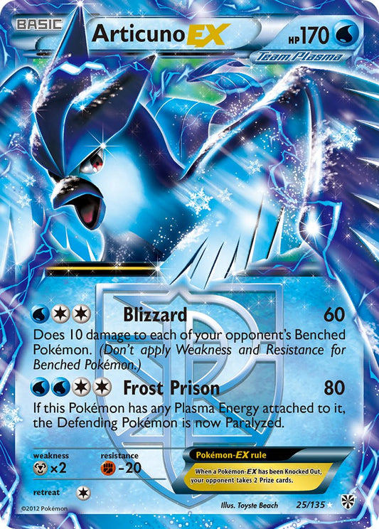 Articuno EX | Plasma Storm | Black & White | 25/135 | New Mint | Rare Holo EX