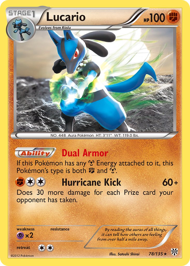 Lucario | Plasma Storm | Black & White | 78/135 | New Mint | Rare Holo