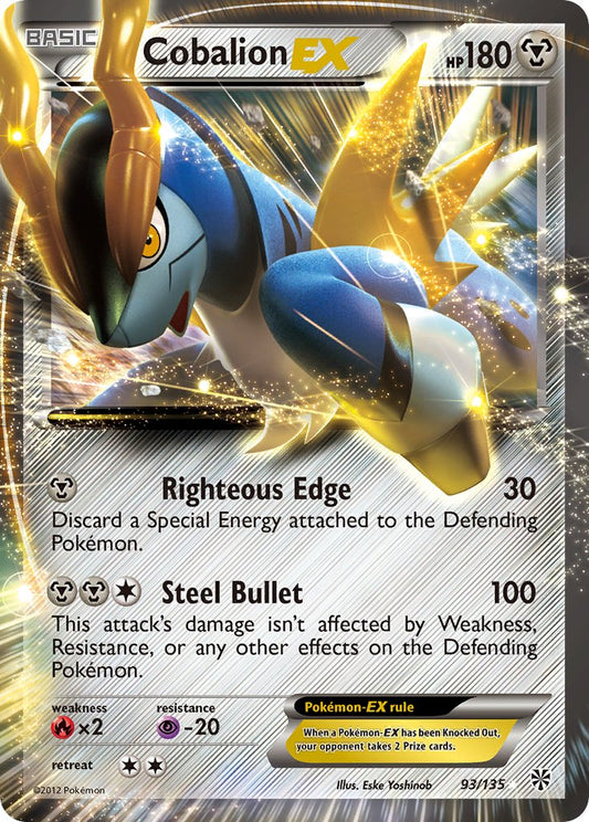 Cobalion EX | Plasma Storm | Black & White | 93/135 | New Mint | Rare Holo EX