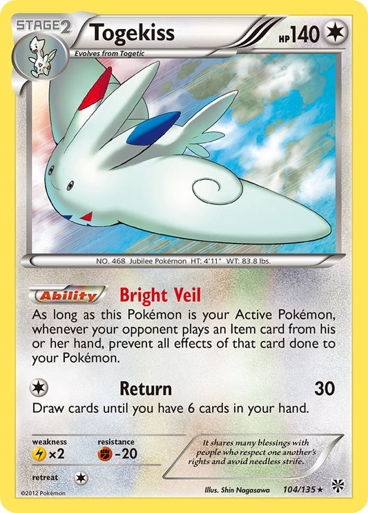 Togekiss | Plasma Storm | Black & White | 104/135 | New Mint | Rare Holo