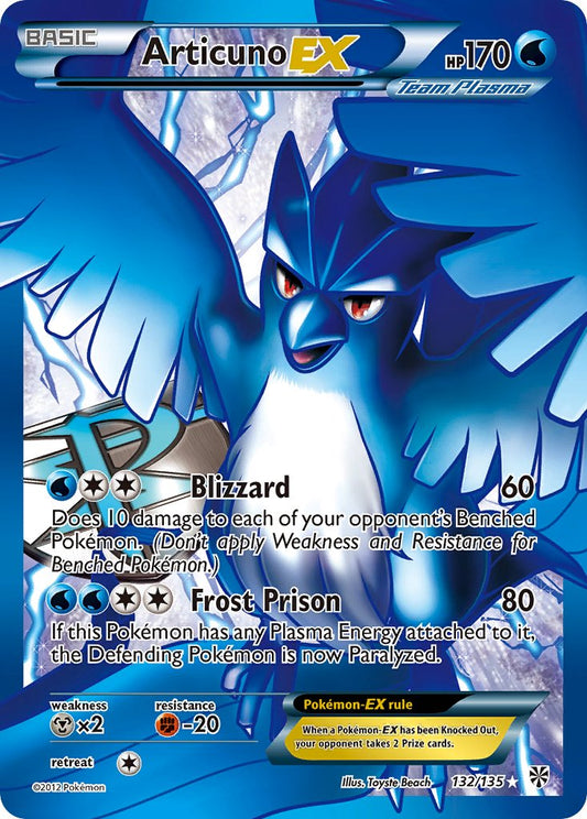 Articuno EX | Plasma Storm | Black & White | 132/135 | New Mint | Ultra Rare