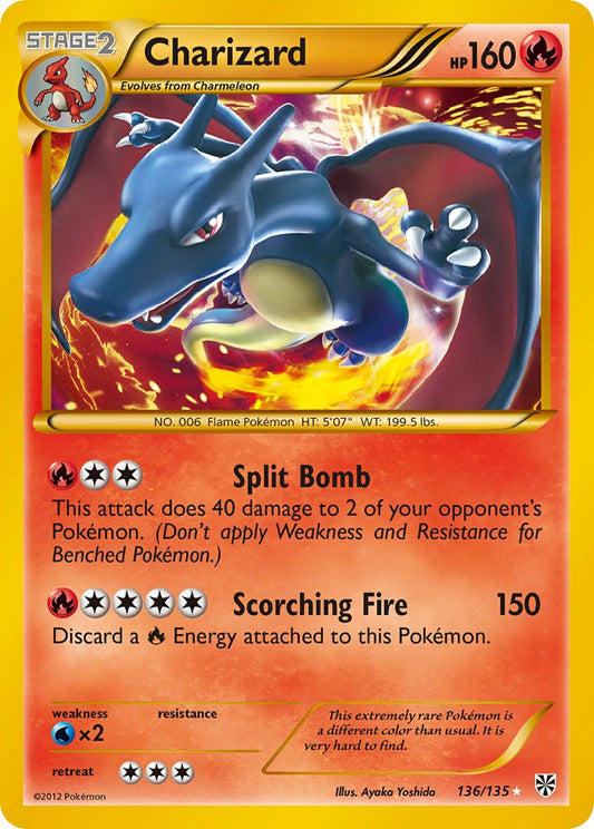 Charizard | Plasma Storm | Black & White | 136/135 | New Mint | Rare Secret