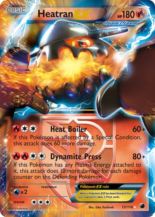 Heatran EX | Plasma Freeze | Black & White | 13/116 | New Mint | Rare Holo EX