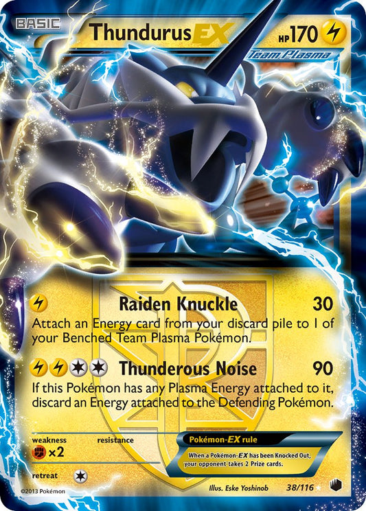 Thundurus EX | Plasma Freeze | Black & White | 38/116 | New Mint | Rare Holo EX