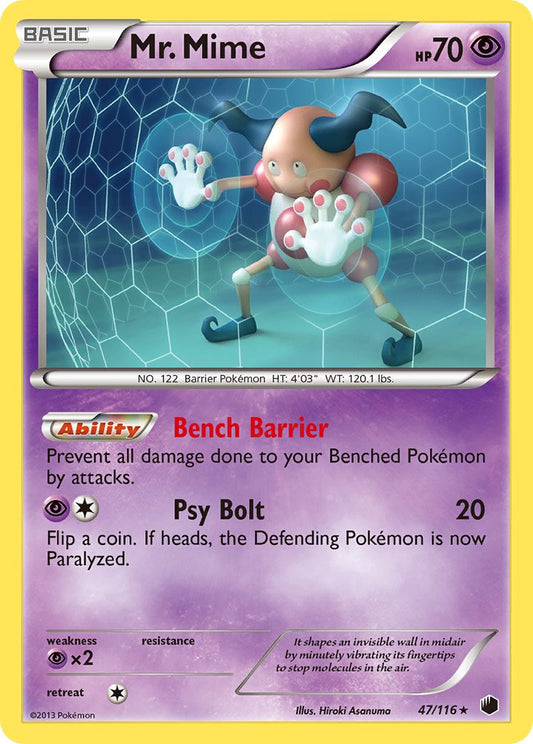 Mr. Mime | Plasma Freeze | Black & White | 47/116 | New Mint | Rare