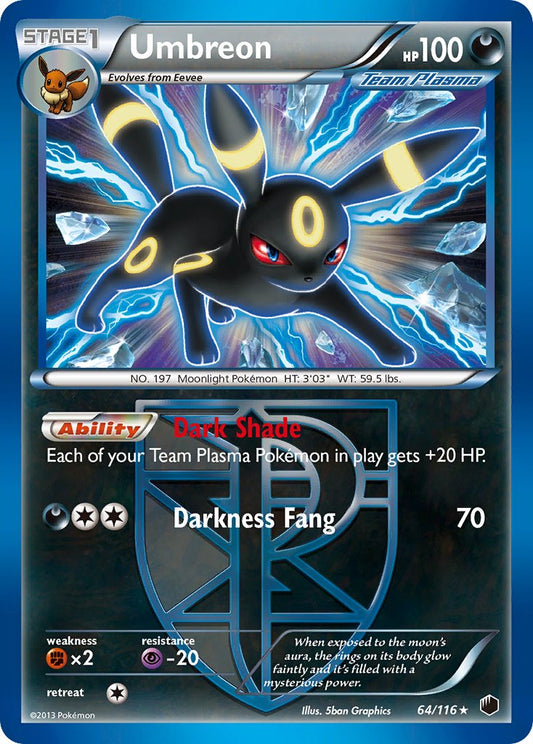 Umbreon | Plasma Freeze | Black & White | 64/116 | New Mint | Rare Holo