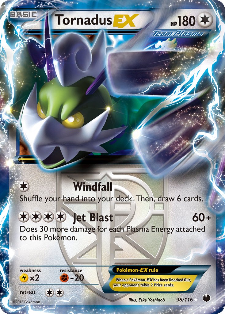 Tornadus EX | Plasma Freeze | Black & White | 98/116 | New Mint | Rare Holo EX