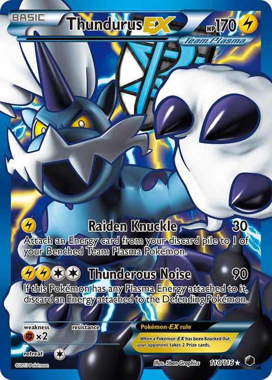 Thundurus EX | Plasma Freeze | Black & White | 110/116 | New Mint | Ultra Rare