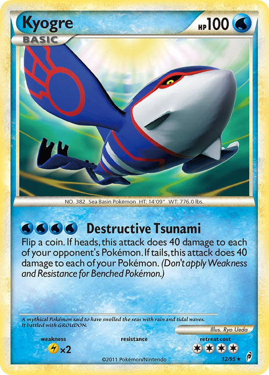 Kyogre | Call of Legends | HeartGold & SoulSilver | 12/95 | New Mint | Rare Holo
