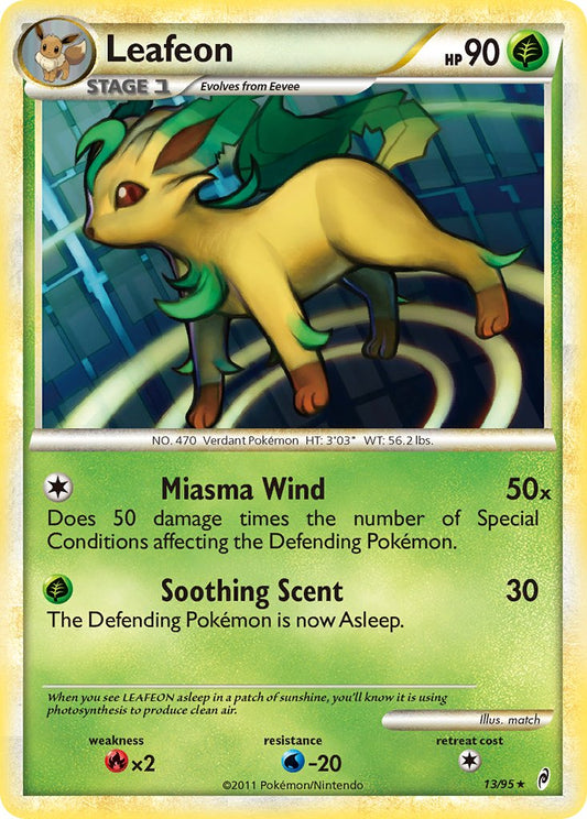 Leafeon | Call of Legends | HeartGold & SoulSilver | 13/95 | New Mint | Rare Holo