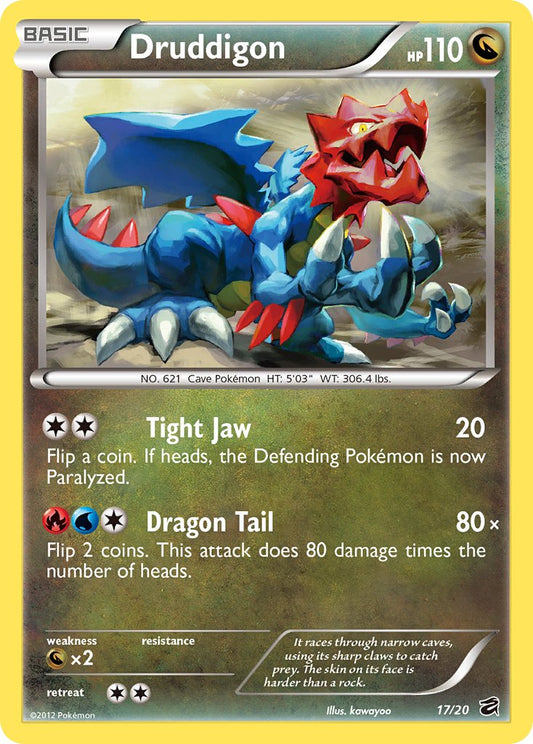 Druddigon | Dragon Vault | Black & White | 17/20 | New Mint | No Rarity