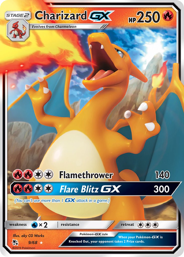 Charizard GX | Hidden Fates | Sun & Moon | 9/68 | New Mint | Rare Holo GX