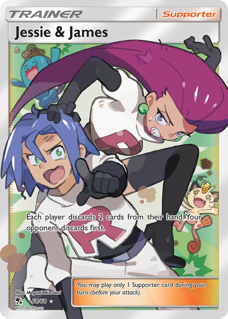 Jessie & James | Hidden Fates | Sun & Moon | 68/68 | New Mint | Ultra Rare
