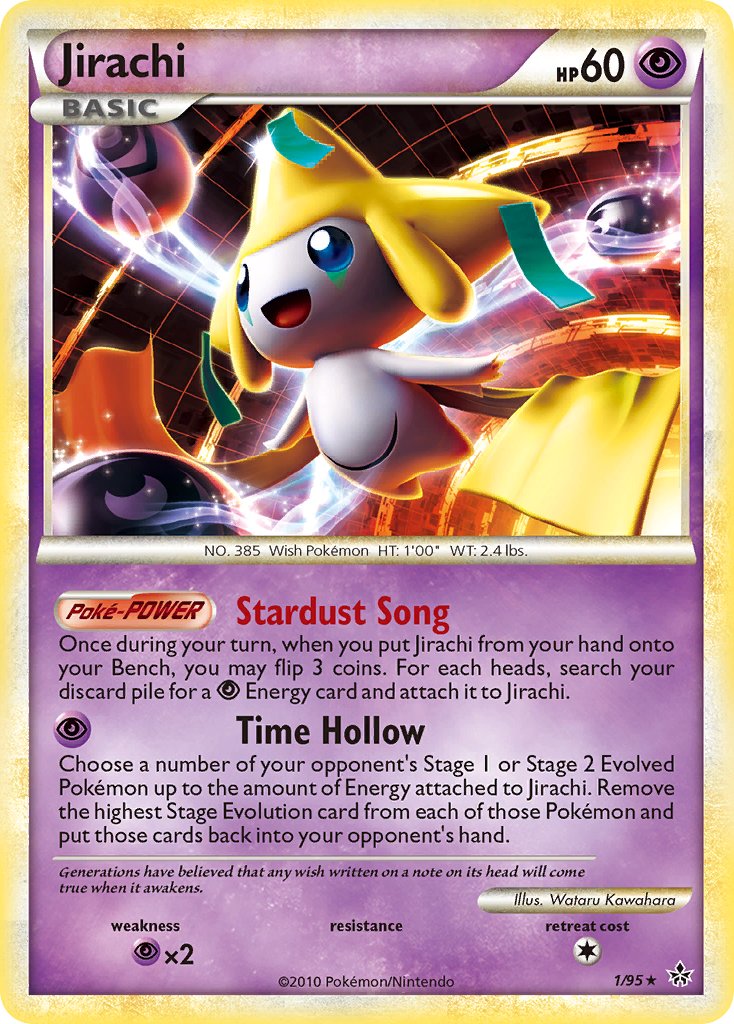Jirachi | Unleashed | HeartGold & SoulSilver | 1/95 | New Mint | Rare Holo