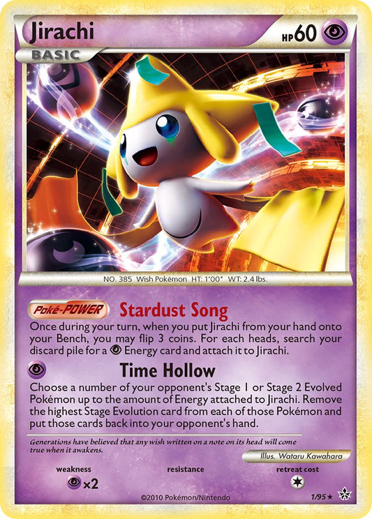 Jirachi | Unleashed | HeartGold & SoulSilver | 1/95 | New Mint | Rare Holo
