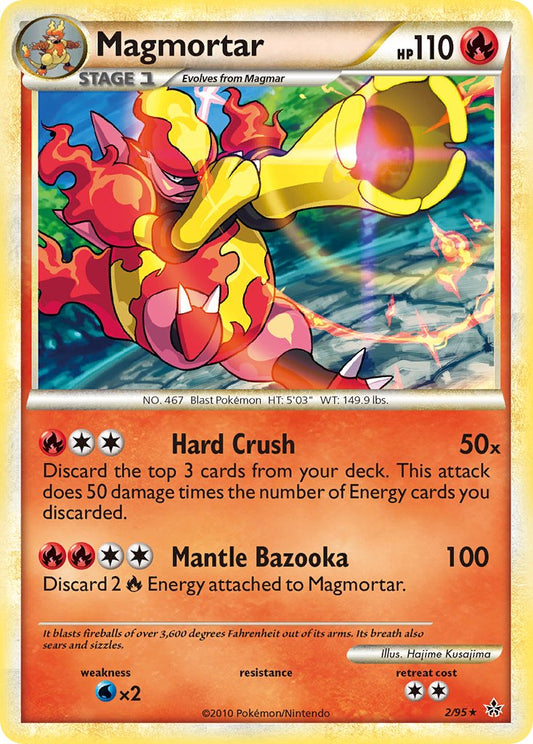 Magmortar | Unleashed | HeartGold & SoulSilver | 2/95 | New Mint | Rare Holo