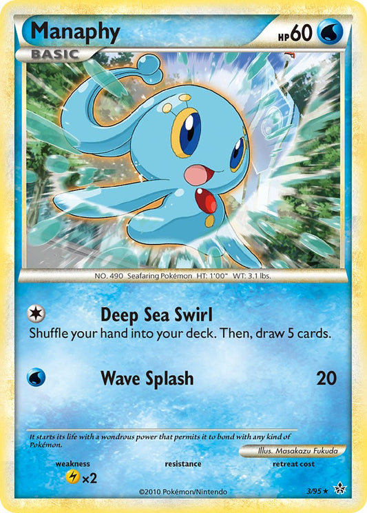 Manaphy | Unleashed | HeartGold & SoulSilver | 3/95 | New Mint | Rare Holo