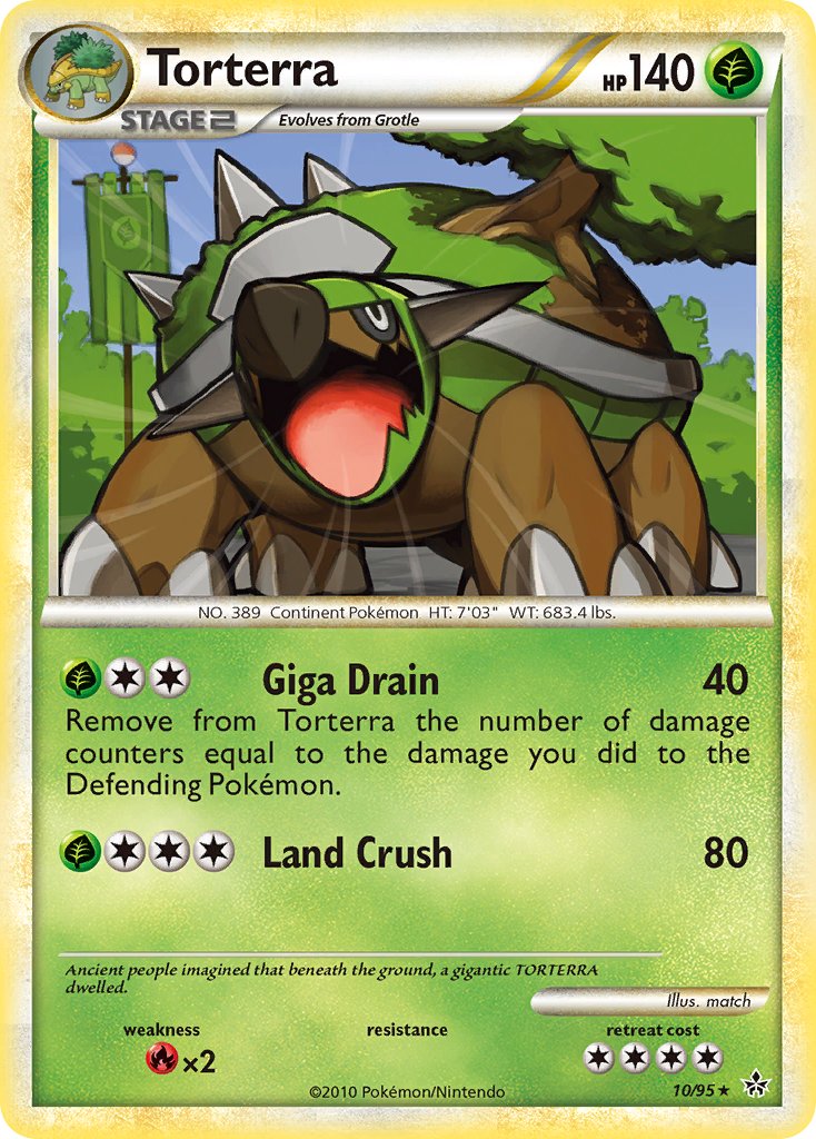 Torterra | Unleashed | HeartGold & SoulSilver | 10/95 | New Mint | Rare Holo