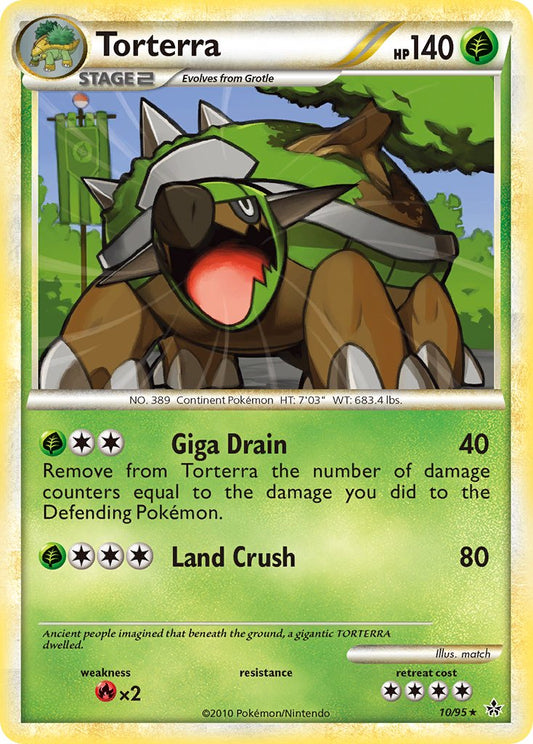 Torterra | Unleashed | HeartGold & SoulSilver | 10/95 | New Mint | Rare Holo