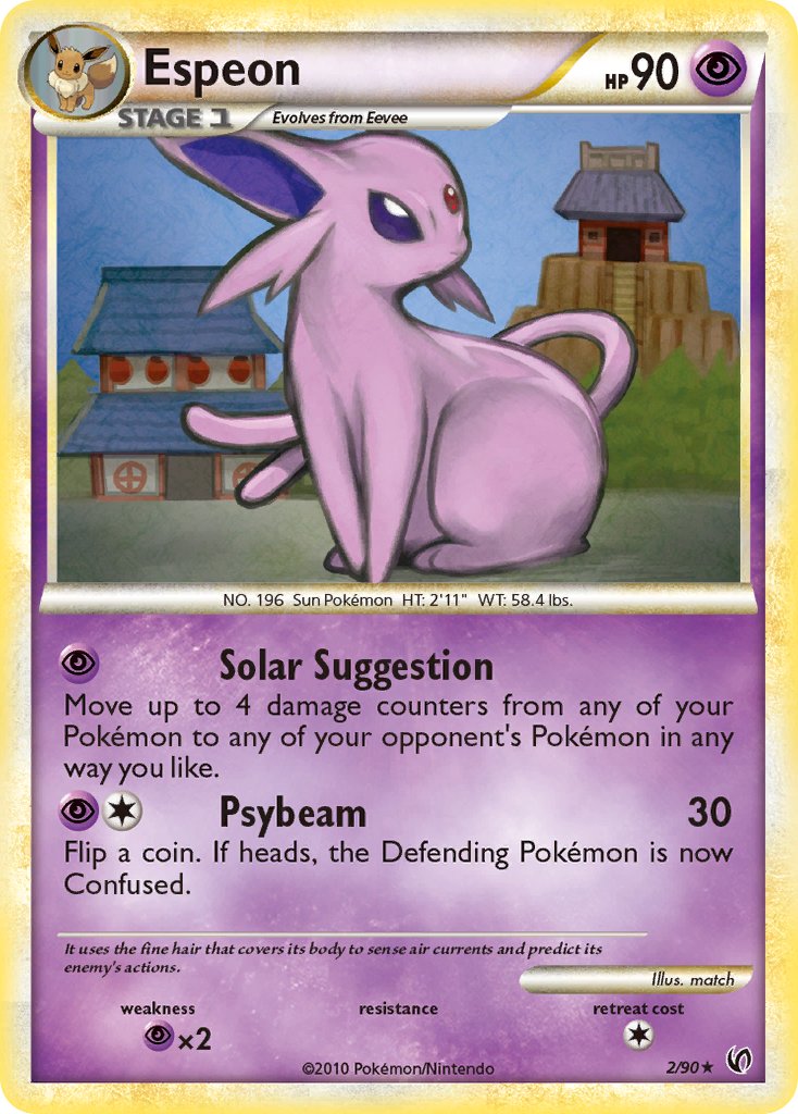 Espeon | Undaunted | HeartGold & SoulSilver | 2/90 | New Mint | Rare Holo