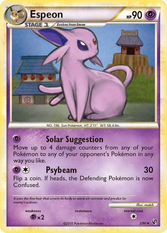 Espeon | Undaunted | HeartGold & SoulSilver | 2/90 | New Mint | Rare Holo