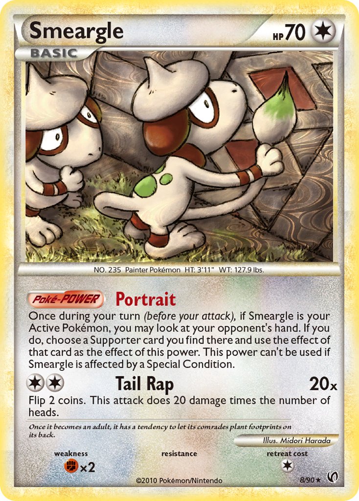 Smeargle | Undaunted | HeartGold & SoulSilver | 8/90 | New Mint | Rare Holo