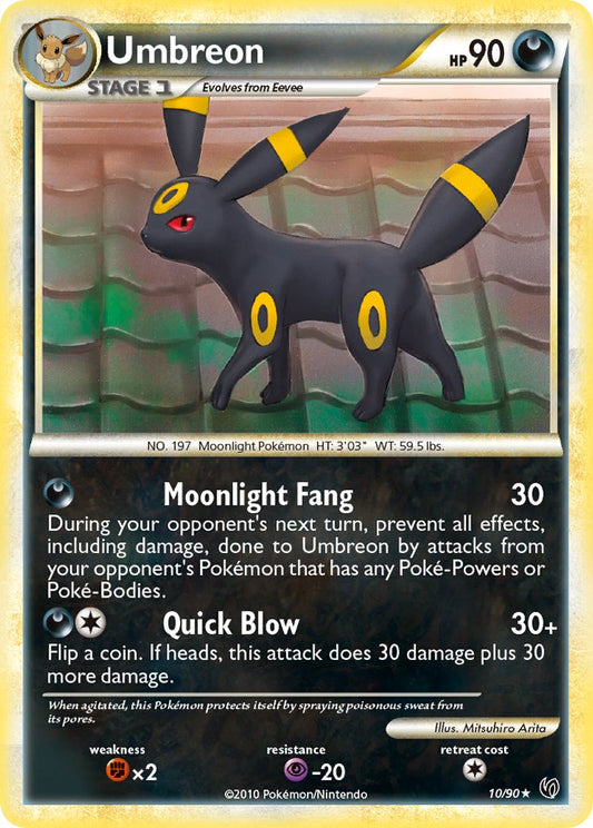 Umbreon | Undaunted | HeartGold & SoulSilver | 10/90 | New Mint | Rare Holo