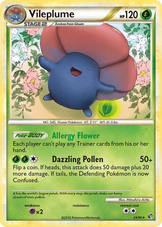 Vileplume | Undaunted | HeartGold & SoulSilver | 24/90 | New Mint | Rare