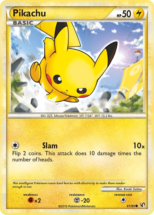 Pikachu | Undaunted | HeartGold & SoulSilver | 61/90 | New Mint | Common