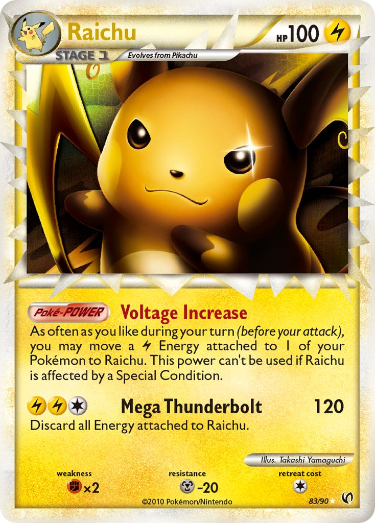 Raichu | Undaunted | HeartGold & SoulSilver | 83/90 | New Mint | Rare Prime